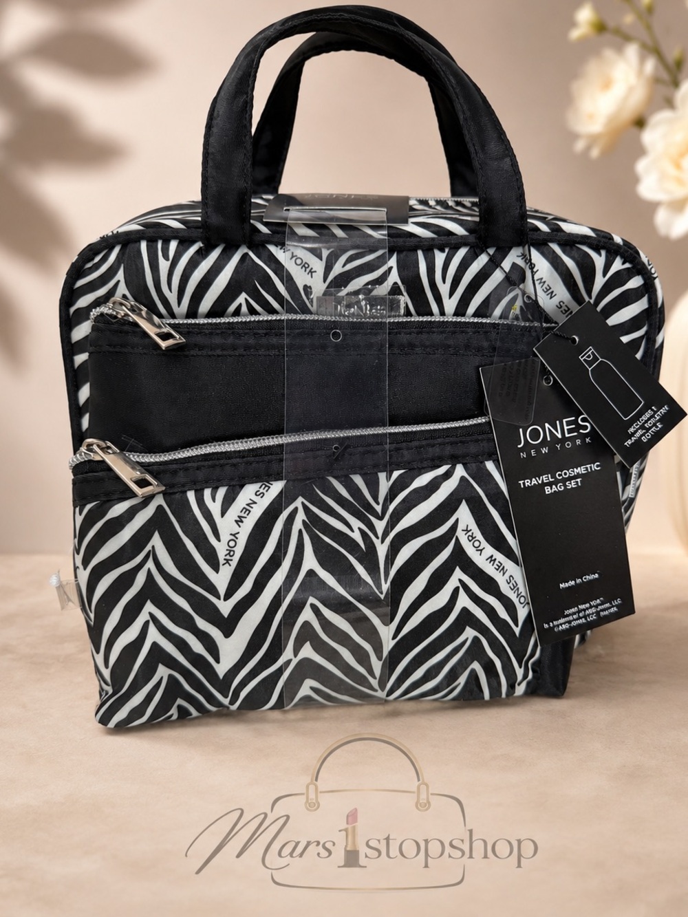 Jones New York 4pc Cosmetic Travel Bag Set
 - Zebra